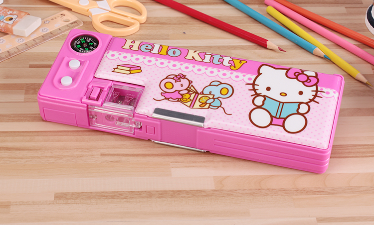 小灵精 kt9316 hello kitty环保多功能铅笔盒大容量文具盒 塑料文具盒